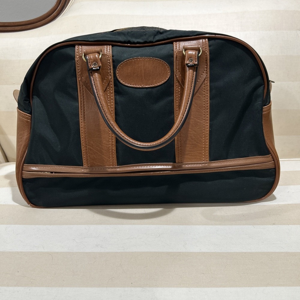 Vintage Pegasus Green‎ & Brown Carry On Tote Duffel Luggage Bag